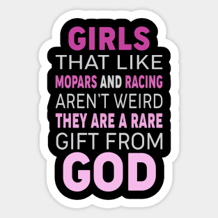 Girls that like mopar and racing Sticker